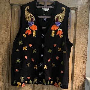Thanksgiving Sweater Vest - 1XL - Harvest Fall